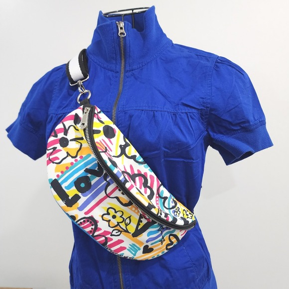 Brighton To Luv Women's Fanny Pack Belt Bag Colorful Floral Print Zipper - Picture 9 of 9